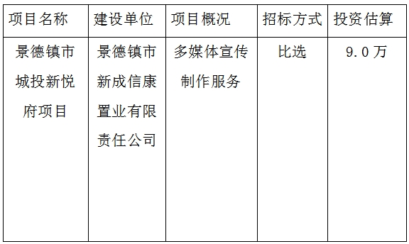 宣傳廣告、攝制招投標(biāo)