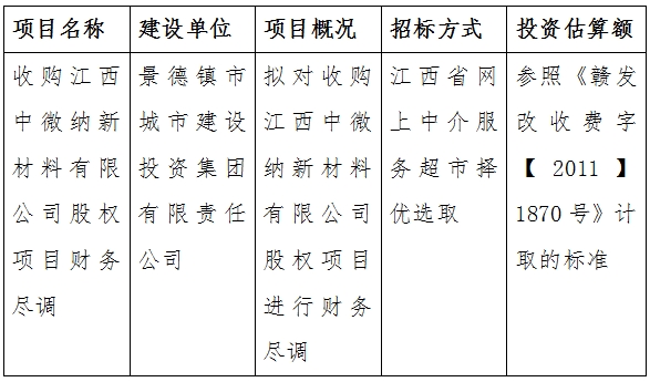 收購(gòu)江西中微納新材料有限公司股權(quán)項(xiàng)目財(cái)務(wù)盡調(diào)計(jì)劃公告